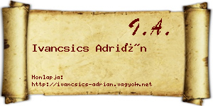 Ivancsics Adrián névjegykártya